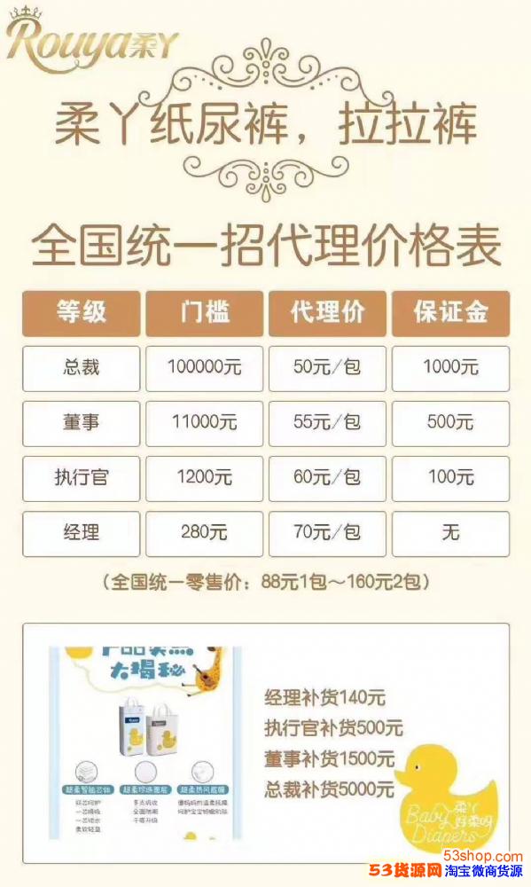 柔丫纸尿裤质量怎么样?代理价格是多少?