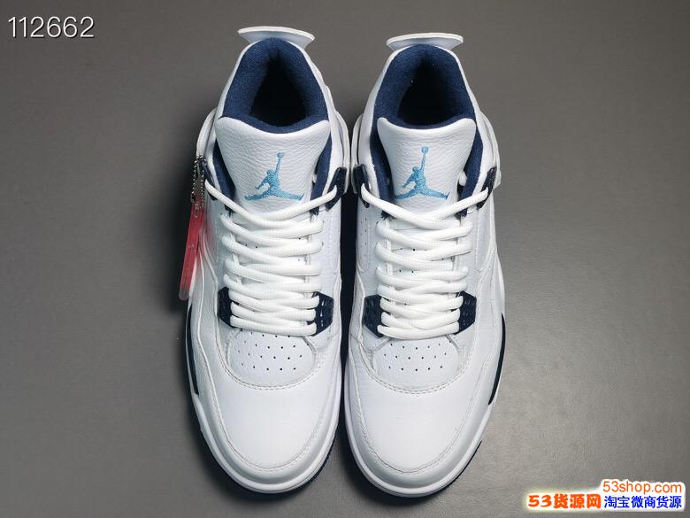 莆田鞋乔丹air4真假鉴别纯原乔丹白蓝aj4系列