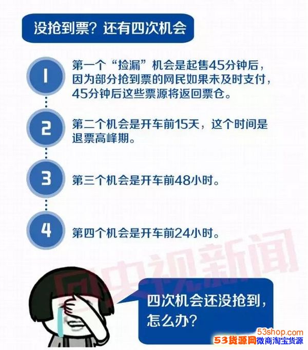 除夕火车票今日开抢， 除夕火车票开抢捡漏攻略