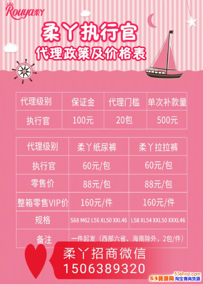 全网卖得超火的柔丫纸尿裤怎么代理多少钱一包
