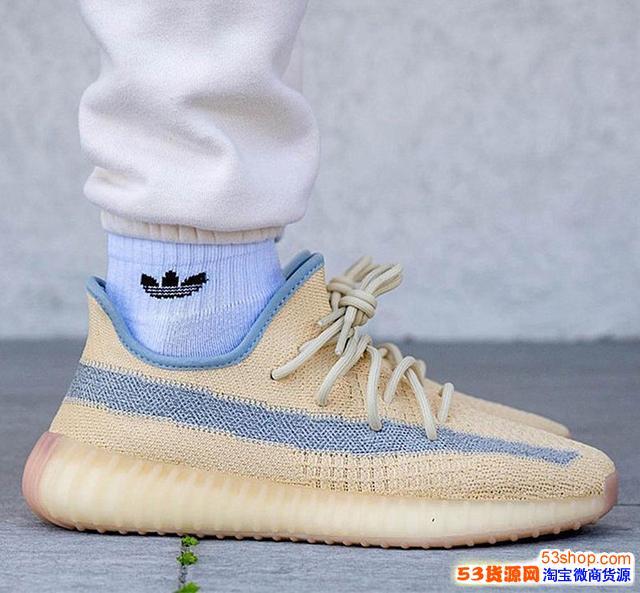 yeezy350莆田鞋-莆田鞋純原椰子350v2 麻布奶油實拍測_淘寶運動鞋代理