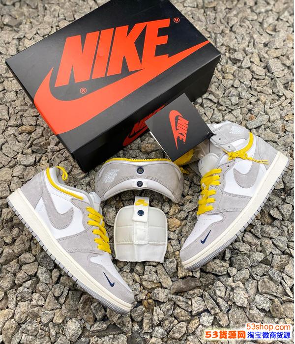 airjordan1switch烟灰拉链乔1高帮篮球鞋