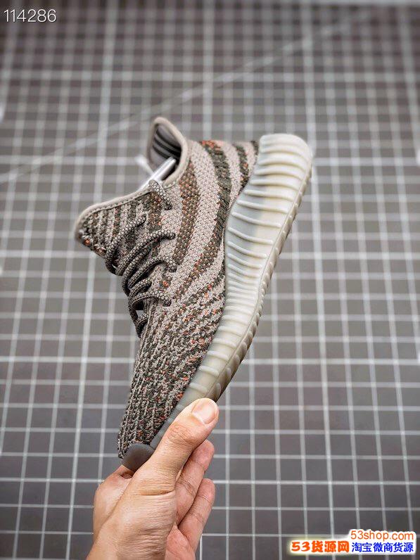 阿迪yeezyboost350v2灰橙满天星开箱测评微商
