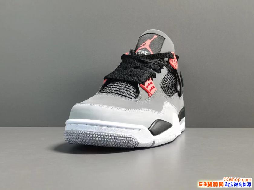 莆田鞋aj4黑灰红真假对比aj4黑灰红工厂真假aj4纯原测评