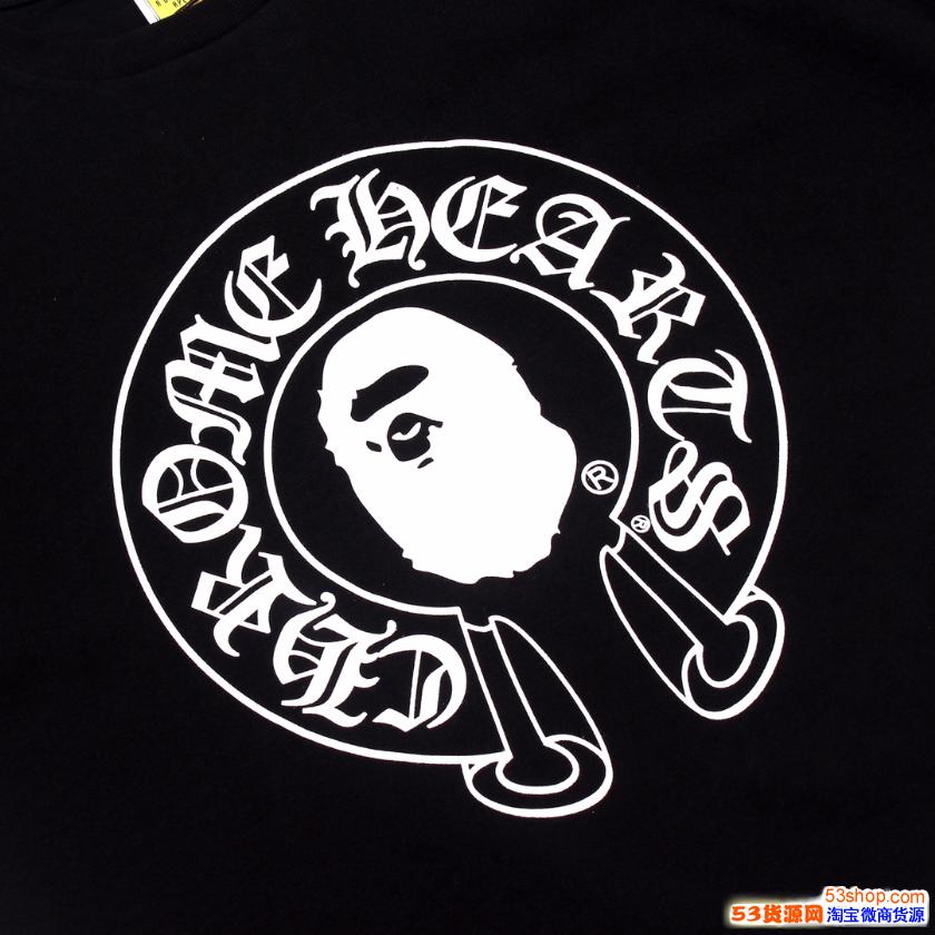 bape猿人头安逸猿印花短袖定制yb250克oe无缝圆筒面料货源