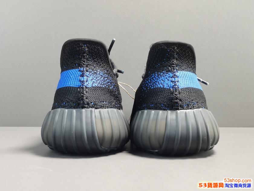 莆田鞋yeezy350v2黑藍純原椰子350v2腳感莆田微商